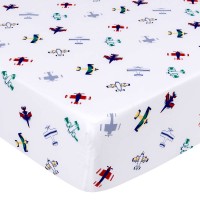 Plane theme fitted crib sheet organic cotton breathable baby crib sheets