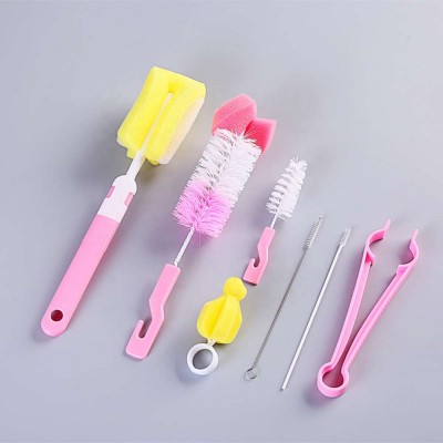 Bottle Cleaning Brush Set Baby Milk Bottle 360deg Sponge Cleaner Brush Plastic Glass Water Cup Cleaning Feeding Bottle Brush